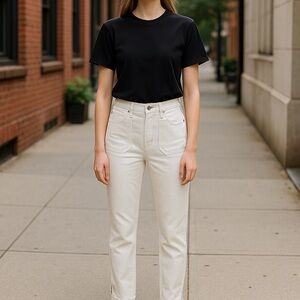 NWOT PAIGE Gorgeous, Soft & Stretchy Tan Pants with Zipper Ankles - Size 23